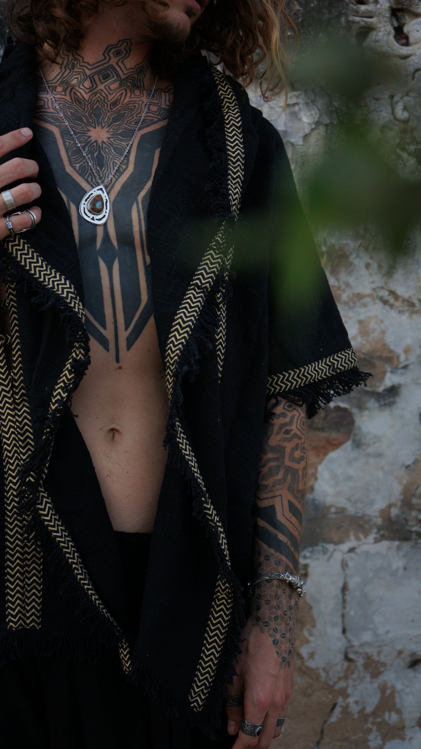 Tribal Black Kimono