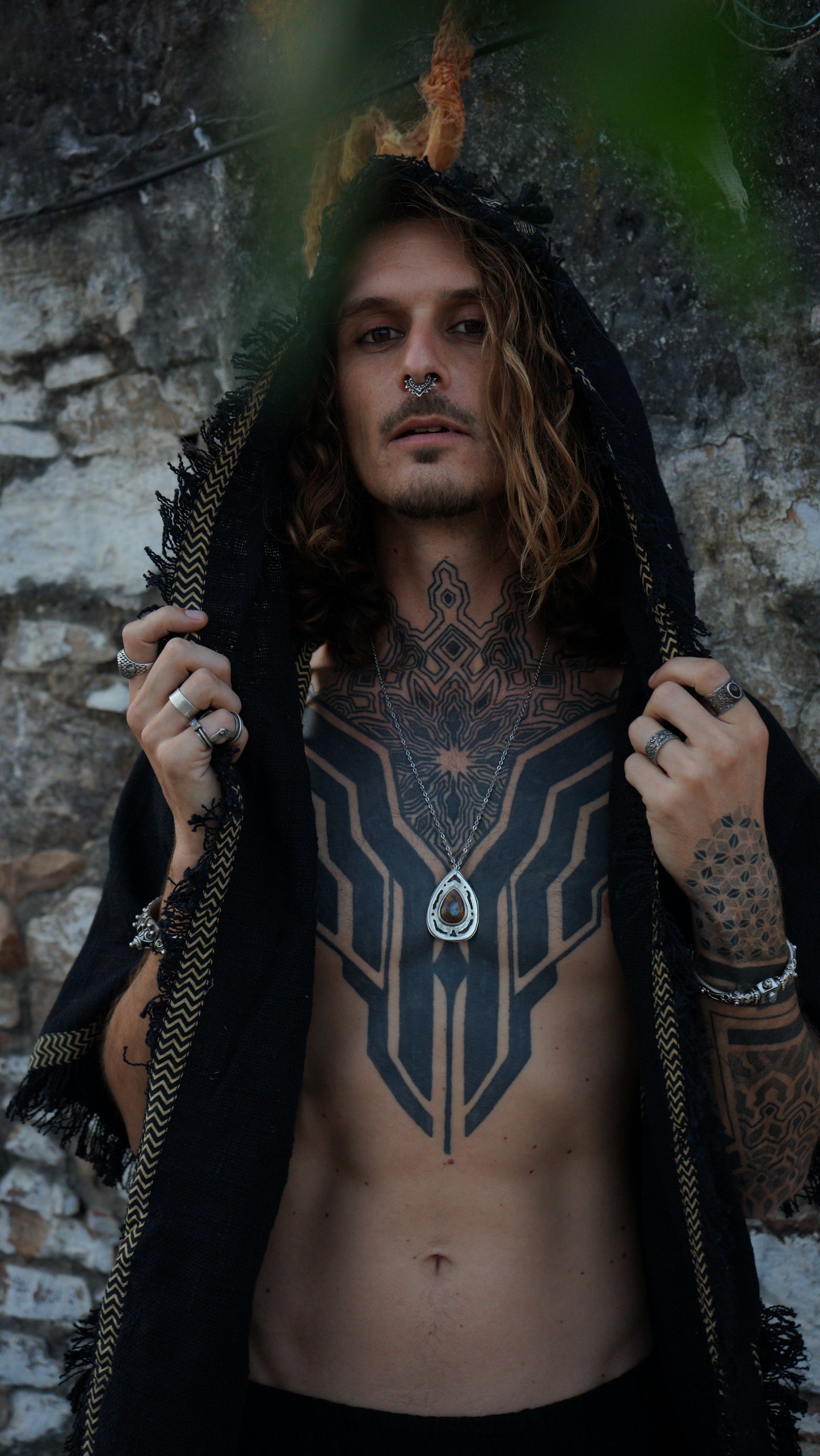 Tribal Black Kimono