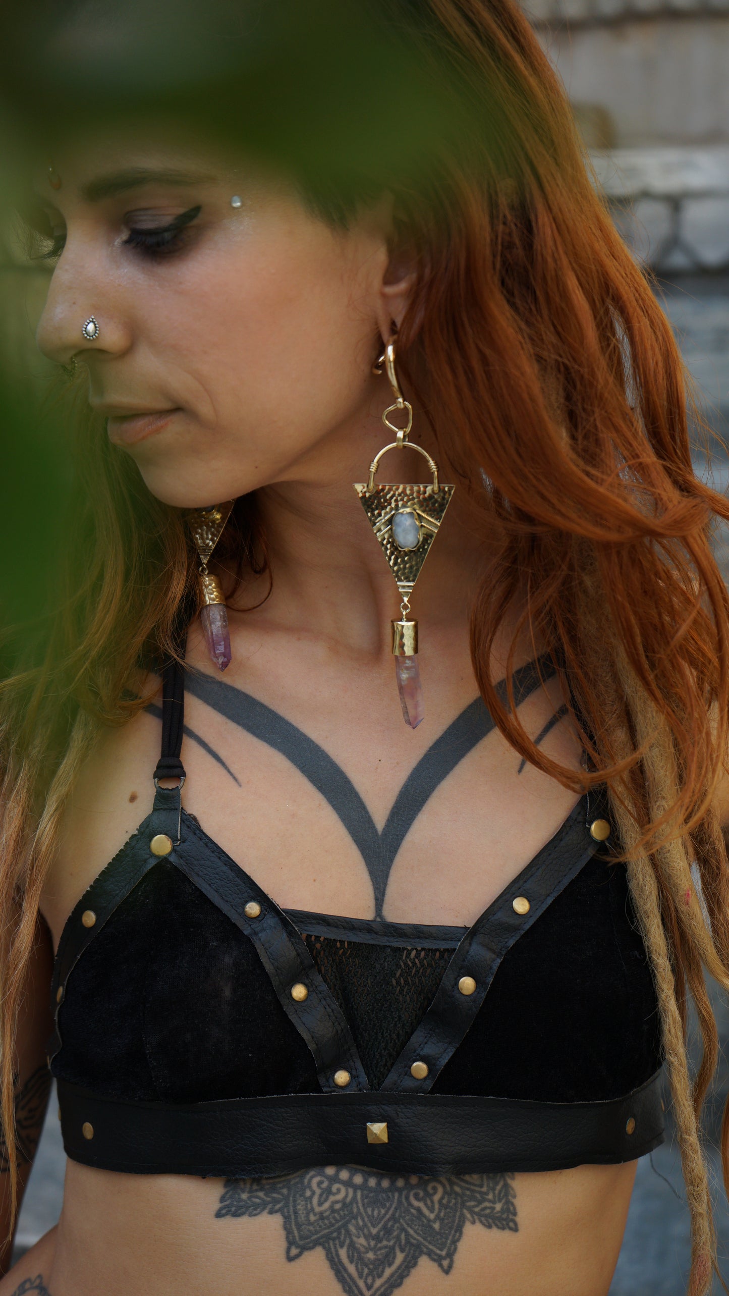Adivasi Earweight Amethyst & Moonstone