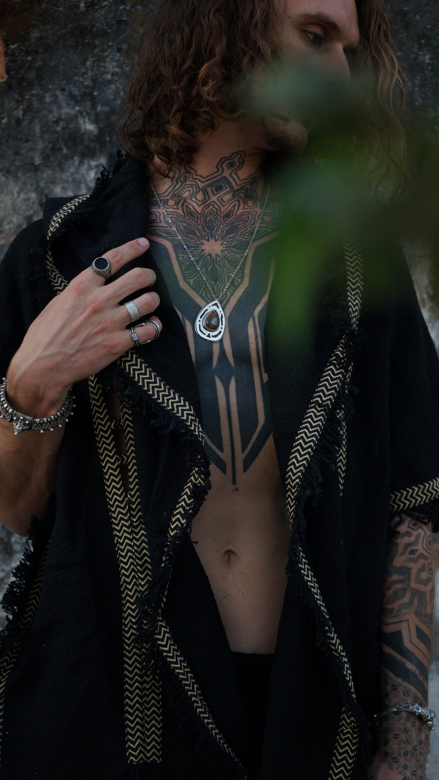 Tribal Black Kimono