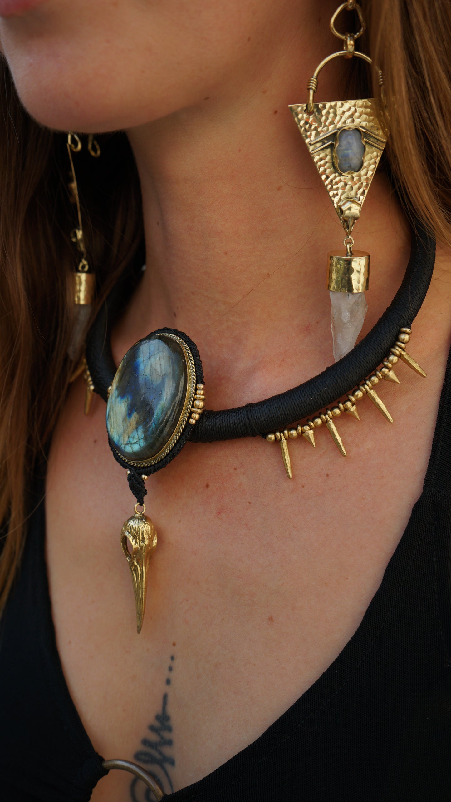 Adivasi Earweight Quartz & Moonstone