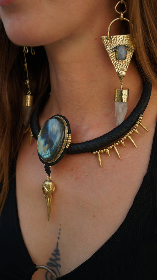 Adivasi Earweight Quartz & Moonstone