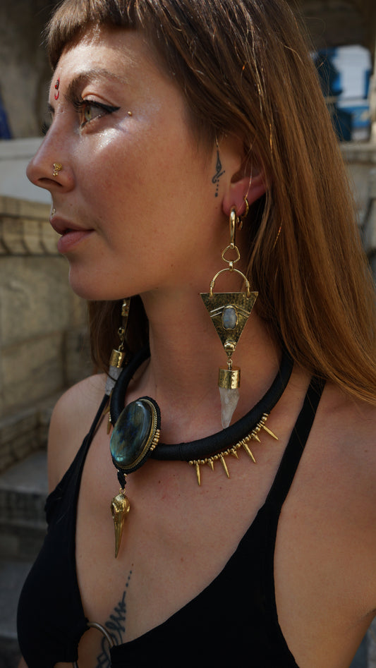 Adivasi Earweight Quartz & Moonstone