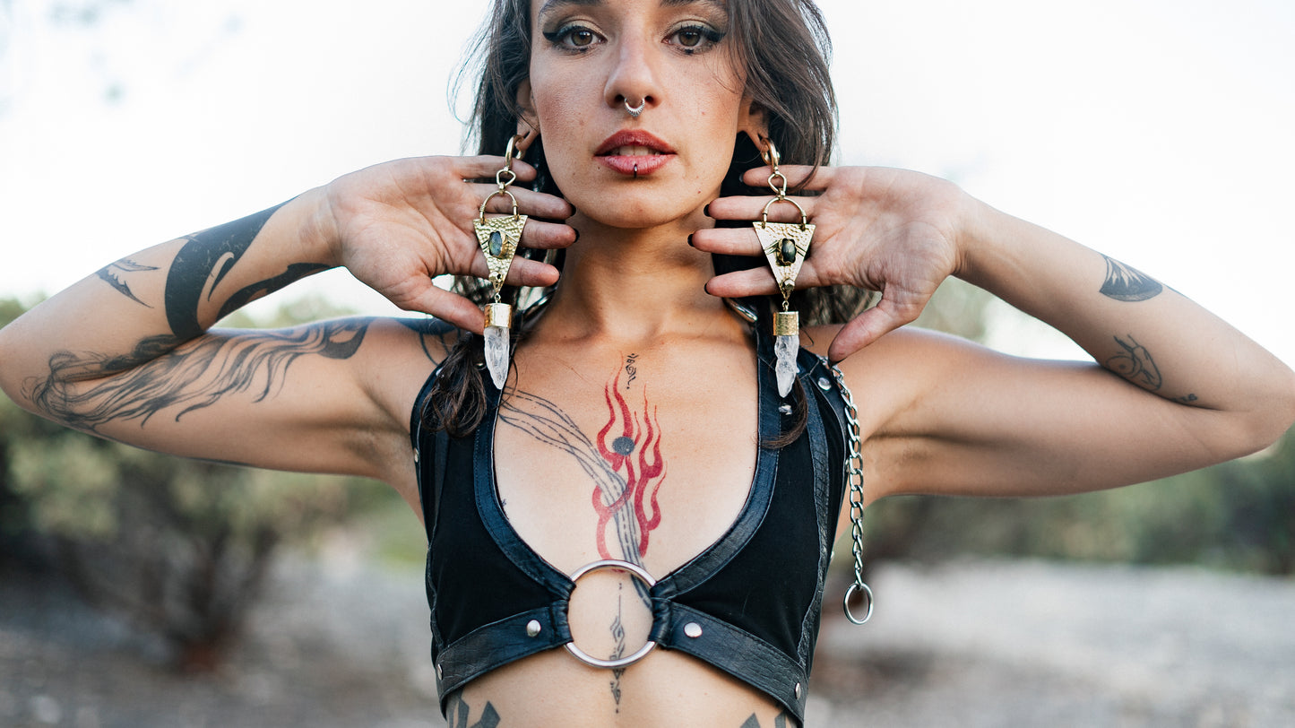 Obsidian leather top